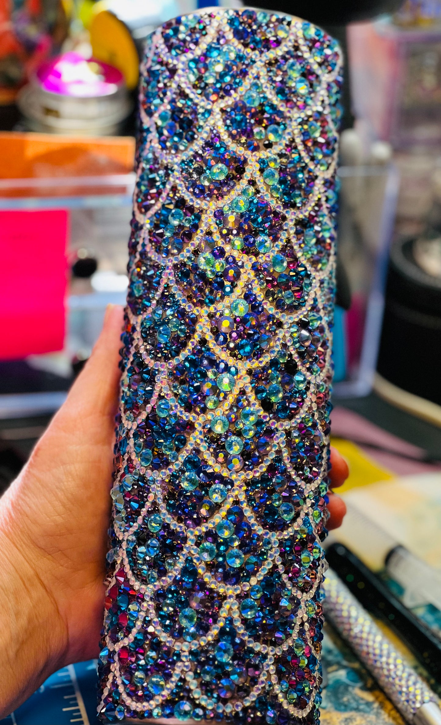 Custom Rhinestone Mermaid Tumbler